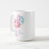 Mug Main personnalisée peinte rose flamant (Devant gauche)
