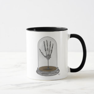 Mug Main squelettique dans cloche en verre 2