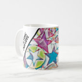 Mug Main Tirée Par EDDArt - Étoiles Et Coeurs 1 (Devant gauche)