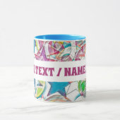 Mug Main Tirée Par EDDArt - Étoiles Et Coeurs 1 (Centre)
