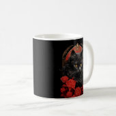 Mug Maine Coon chat avec fleurs (Devant droit)
