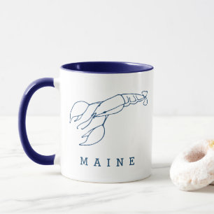Mug Maine - Homard bleu élégant - Personnalisé
