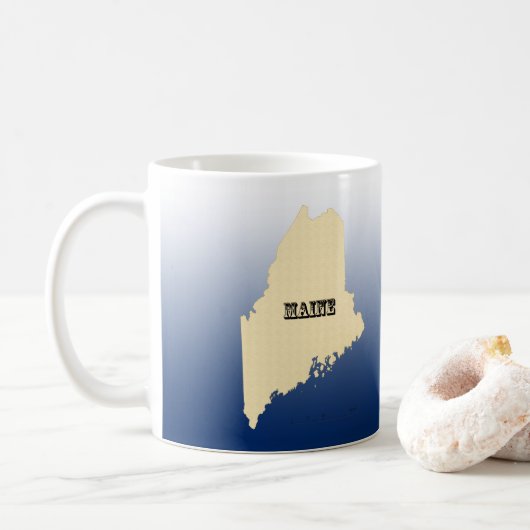 Mug - Maine State Map avec la ville (Avec donut)