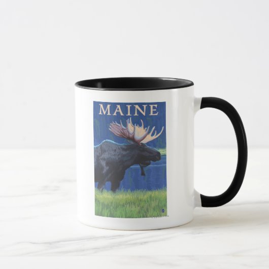 Mug MaineMoose au clair de lune (Droite)