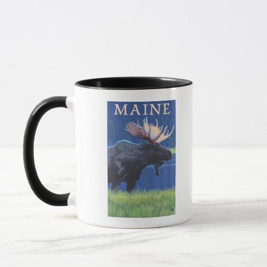 Mug MaineMoose au clair de lune (Gauche)