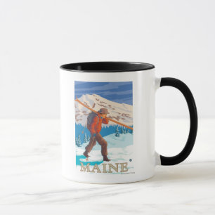 Mug MaineSkier transportant des skis