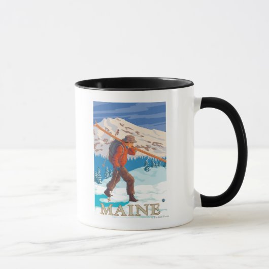 Mug MaineSkier transportant des skis (Droite)