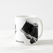 Mug Mains avec plans architecturaux bleus, entreprise  (Devant droit)