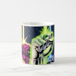 Mug Mains dans le ciel avec des anneaux - couleur