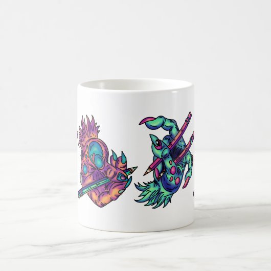 Mug Mains de dessin monstre (Centre)