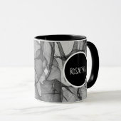 Mug Mains de mon café moderne élégant avec Monogramme (Devant droit)