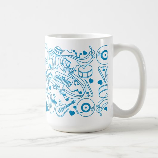 Mug Mains de musique - conception ASL (Droite)