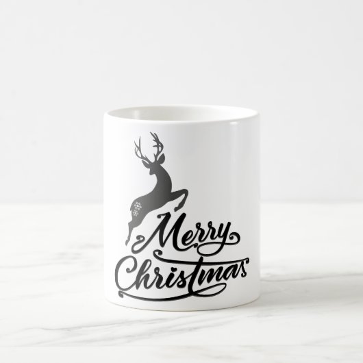 Mug Mains De Noël Écrite, Cerf De Jumping Et Flocon De (Centre)