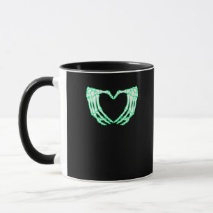 Mug Mains de squelette, Coeur, Costume d'Halloween de
