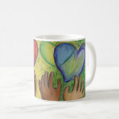 Mug Mains et Coeur Diversité Amour Art Custom Coffee C (Devant droit)