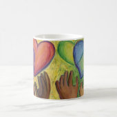 Mug Mains et Coeur Diversité Amour Art Custom Coffee C (Centre)