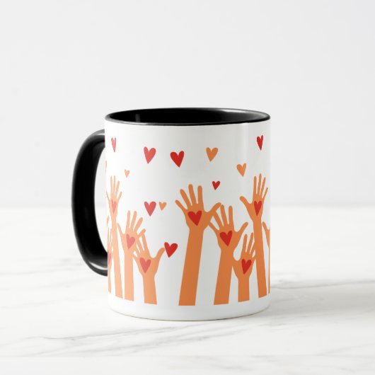 Mug mains et coeurs (Devant gauche)