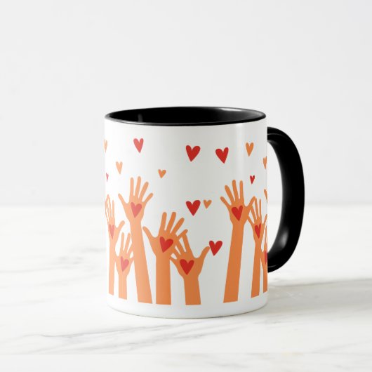 Mug mains et coeurs (Devant droit)