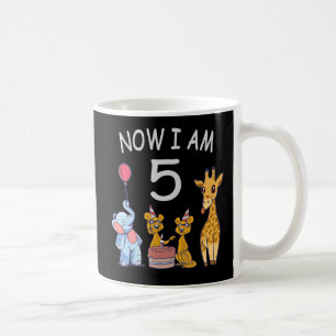 Mug Maintenant j'ai 5 ans 5ème anniversaire au Zoo