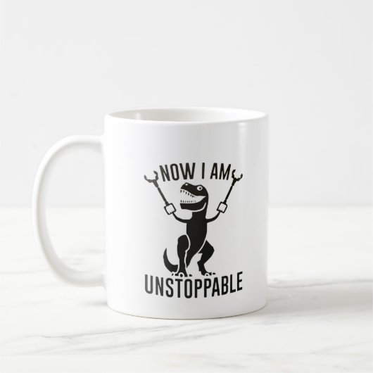 Mug Maintenant je suis Inarrêtable, T rex Armoiries Mu (Gauche)