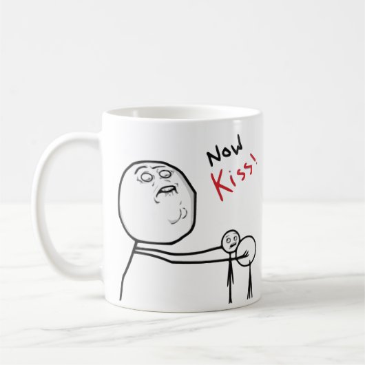 Mug Maintenant visage Meme comique de rage de baiser (Gauche)