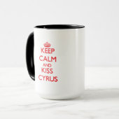 Mug Maintenez calme et baiser Cyrus (Devant gauche)