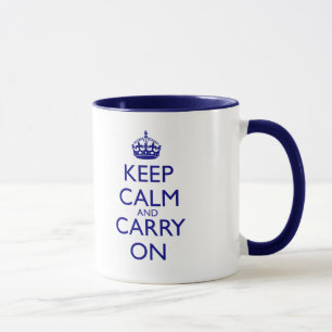Mug Maintenez calme et continuez le texte de bleu