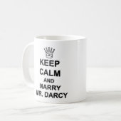 Mug Maintenez calme et épousez M. Darcy - texte noir (Devant gauche)
