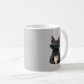 Mug Mais d'abord Drôle Chat Noir (Devant droit)