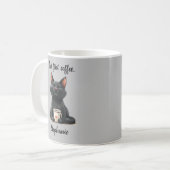 Mug Mais d'abord Drôle Chat Noir (Devant gauche)