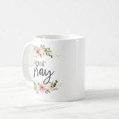 Mug Mais d'abord, Priez, prière florale Boho floral (Devant gauche)