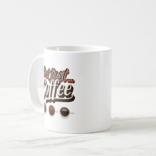 Mug Mais Premier Café Drôle Café Devis Cadeau (Devant gauche)