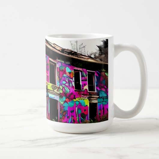Mug Maison abandonnée avec Graffiti coloré (Droite)