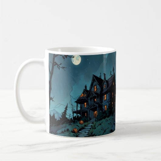 Mug Maison avec le Terrain et la Lumière de Porche (Gauche)