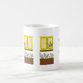 Mug Maison avec porte jaune avec devis personnalisé (Centre)