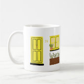Mug Maison avec porte jaune avec devis personnalisé (Gauche)
