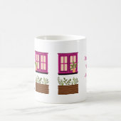 Mug Maison avec porte rose avec devis personnalisé (Centre)