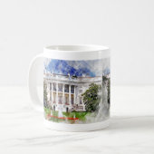 Mug Maison Blanche à Washington DC en aquarelle (Devant gauche)