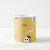 Mug Maison colorée, arbres, chevaux paysage (Centre)