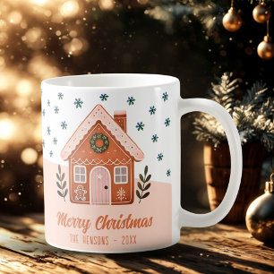Mug Maison de biscuits de Noël Flocons de neige Famill
