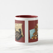 Mug Maison de chat tabby fantaisiste bordeaux cosy (Centre)