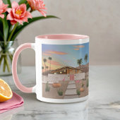 Mug Maison de Flamant rose moderne Palm Springs au mil