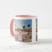 Mug Maison de Flamant rose moderne Palm Springs au mil (Devant gauche)