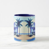 Mug Maison de plage avec palmiers (Centre)