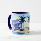 Mug Maison de plage avec palmiers (Devant gauche)