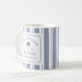 Mug Maison de plage bleu rayures ferme côtière (Devant gauche)