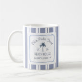 Mug Maison de plage bleu rayures ferme côtière (Gauche)