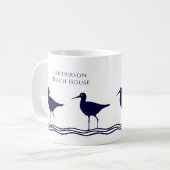 Mug Maison de plage Bleue Bleue de la Marine Bleue de (Devant gauche)