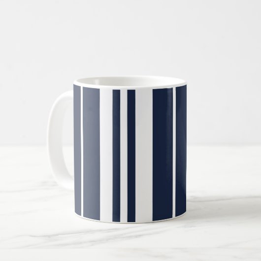 Mug Maison de plage Blue Stripes Blanches (Devant gauche)