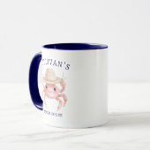 Mug Maison de Plage Côtière Crabe Rose Nom de Famille  (Devant gauche)